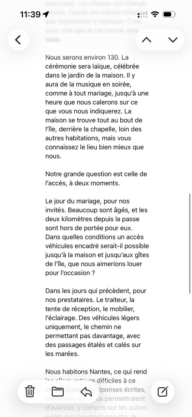 Notre courriel à la mairie de Carantec, 17 août 2026