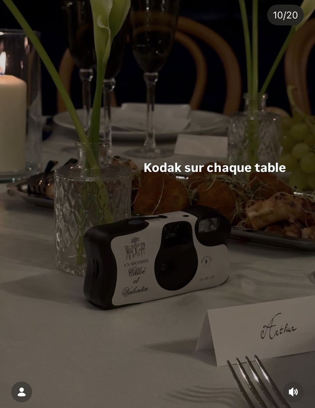 Appareil photo jetable personnalisé sur chaque table